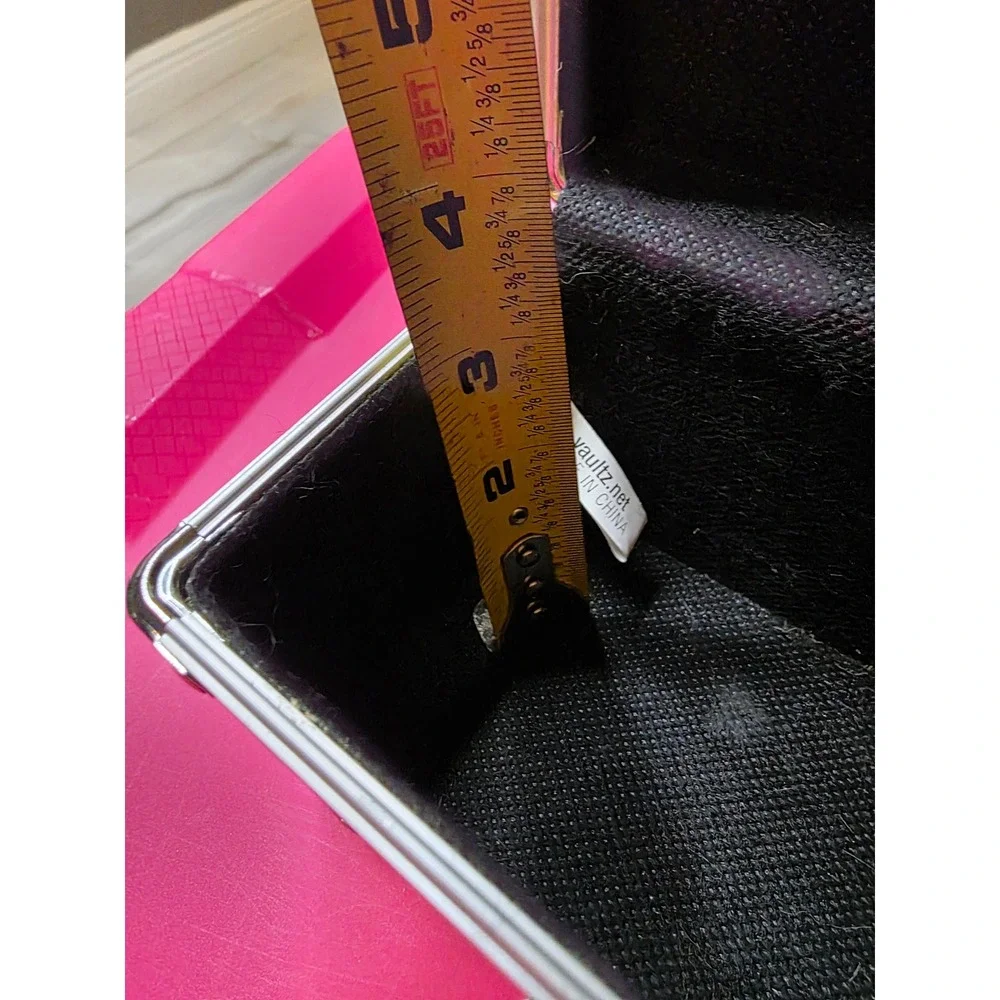 Vaultz Mini‎ Locking Storage Box Black Chrome Security Case Key Lock VZ01002